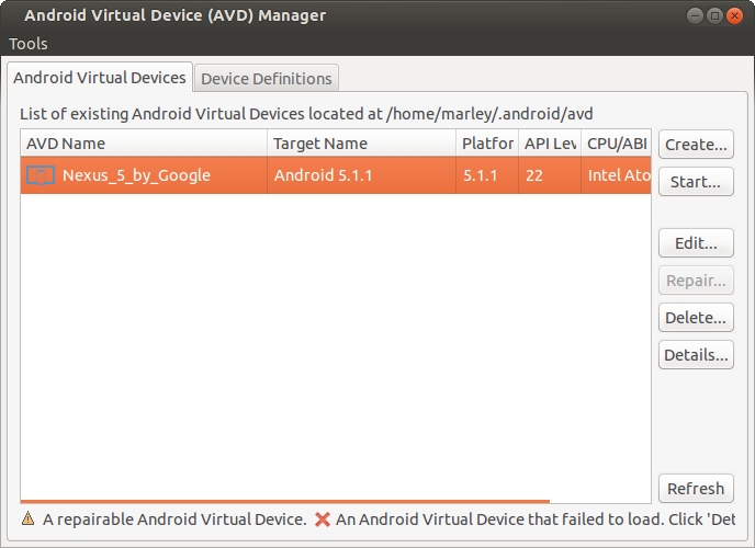 How to run Android emulation on ubuntu linux